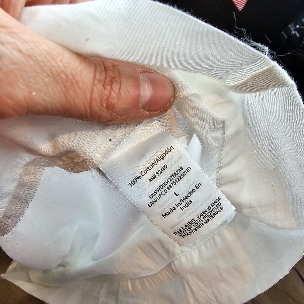 FREE ASSEMBLY white puff sleeve midi dress bridal shower graduation large - Picture 7 of 11